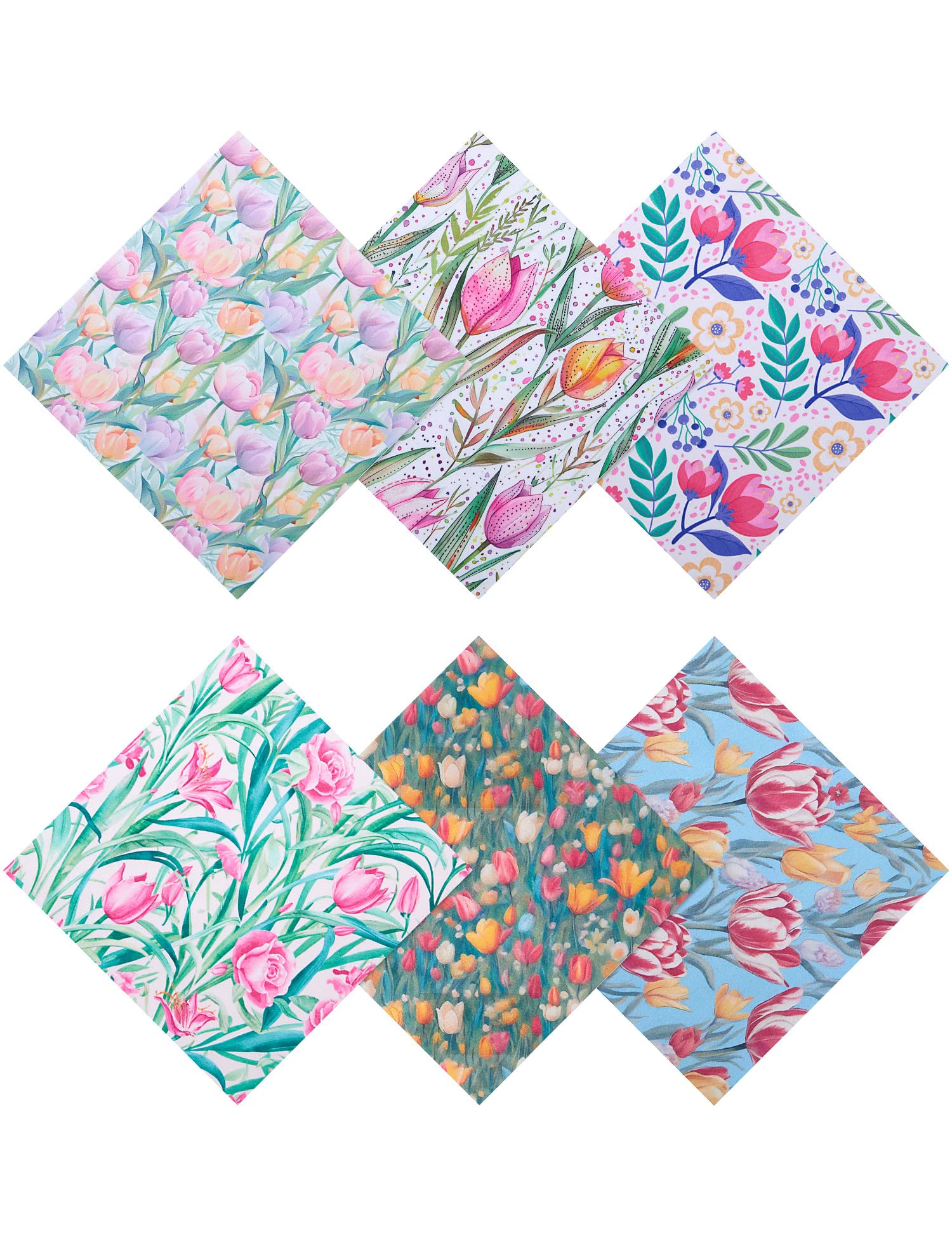 6PCS Thickened Glasses Cleaning Cloth Elegant Flower Design Microfiber Cleaning Cloth Multi-Colored Eyeglass Lens Cleaning Cloths Soft Wipes for Reusable Eyeglass and Phone Screens (Tulips)