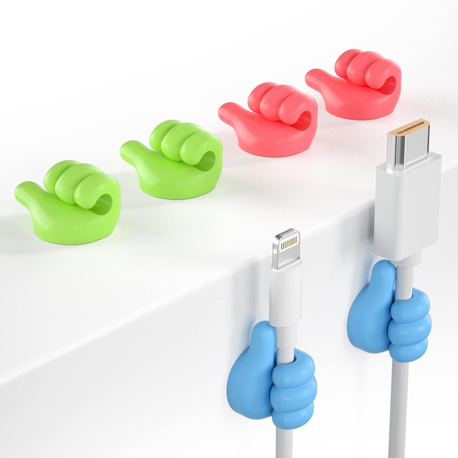 Cable Clips Cord Organizer - 12 Pack Silicone Cable Holders