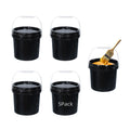 ASEVAT 5 Quart Plastic Bucket Pail Small Plastic Bucket with Lid Plastic Storage Bucket Containers Reusable Water Bucket for Storage House Cleaning Car Washing Fishing Detergent (5 Pack Black)